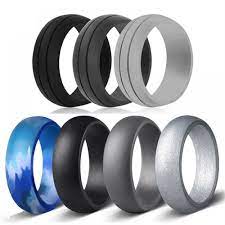7pcs Set Silicone Ring 8mm Hypoallergenic Flexible Sports Comfortable Finger Rings 8 7mm Fda Rubber Wedding Band For Men Women I Www Cool Oke Com Rubber Wedding Band Rings For Men Silicone Wedding Band