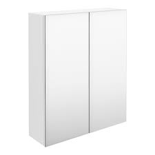 Introduction to glass mirror cabinets: Brooklyn 600mm Gloss White Bathroom Mirror Cabinet 2 Door Victorian Plumbing Uk