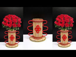 Contoh gambar buket bunga flanel; Ide Kreatif Vas Bunga Dari Tusuk Sate How To Make Flower Vase Bamboo Stick Craft Ideas Youtube Kreatif Bunga Vas