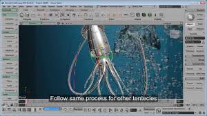 Softimage Tutorial How To Animate Tentacles Of A Squid Animation Tentacle Computer Graphics