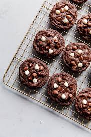 Triple Chocolate Cookies Chewy Chocolate Cookie Recipe A Beautiful Plate Chewy Chocolate Cookies Chocolate Cookies Chocolate Cookie Recipes
