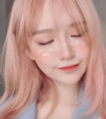 small sheep on instagram makeup light pink hair ulzzang hair pastel pink hair