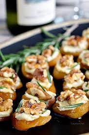 Dried Apricot Blue Cheese Canapes With Walnuts Recipe Appetizer Recipes Recipes Food