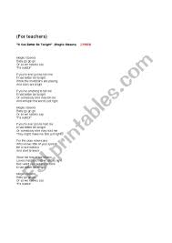 It had better be tonight. Had Better Esl Worksheet By Anamagalhaes