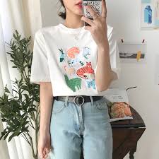 Spring 2019 Summer T Shirt Ulzzang Harajuku Kawaii Korean Clothes Fashion Cute Print Cartoon Animal Tiger Chicken Rabbit Top Buy At The Price Of 12 99 In Aliexpress Com Imall Com