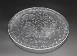 Neiman Marcus Annual Dated Holiday Christmas Glass Serving Platters Plates 