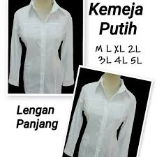 Harga baju kemeja putih perempuan. Jual Kemeja Baju Atasan Wanita Lengan Panjang Putih Cek Harga Di Pricearea Com