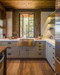 White kitchen cabinets with colorful kitchen island. 40 Unbelievable Rustic Kitchen Design Ideas To Steal