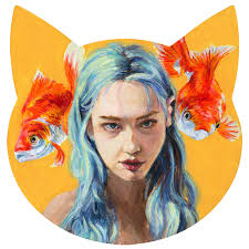 A collection of orange (and orange-adjacent) cat head panels from this  year's ongoing Meow Brow group show. Everyone knows orange cats tend to be  crazy, and these pieces are crazy good! Some