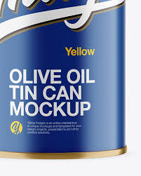 Download 0 5l Matte Olive Oil Tin Can Mockup In Can Mockups On Yellow Images Object Mockups PSD Mockup Templates