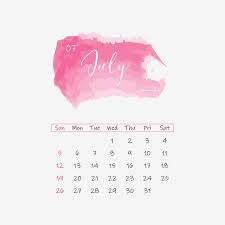 July Calendar 2020 Clipart Png Vector Element Wtaercolor Frame Warercolor Pink Watercolor Png And Vector With Transparent Background For Free Download Calendar Clipart July Calendar Calendar Wallpaper
