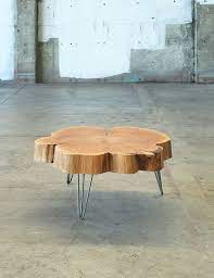 nimbus cloud coffee table live edge with mid century modern hairpin legs mod urban wood salvage table basse bois brut table basse table basse bois