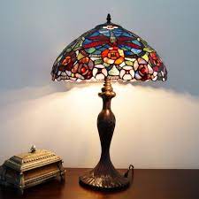420mm wide and 220mm high. Tiffany Emporium Tiffany Lee Dragonfly Table Lamp Temple Webster