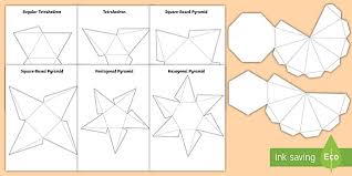 Number of pentagons in a pentagonal prism. Different Types Of Pyramid 3d Shape Net Resource Pack