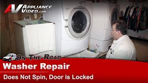 After 3 minutes it is supposed to unlock, but it didnt. Whirlpool Ghw9100lw1 Washer Repair Does Not Spin Door Is Locked Drain Pump Appliance Video