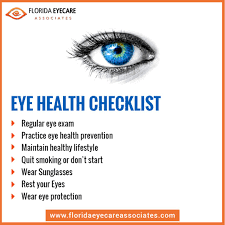 Florida Eyecare Associates Eye Health Checklist Eye Facts Eye Care Eye Health