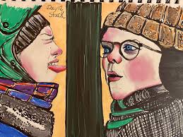 Perhaps the most famous scene from the movie “A Christmas Story” where a  character named Flick gets his tongue stuck to a frozen flagpole after  accepting a “triple dog dare” to do