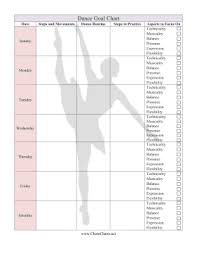 printable dance goal chart