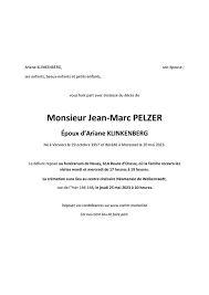 Death of Monsieur Jean-Marc Pelzer (20/05/2023), Nécrologie