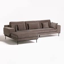 4 Sitzer Sofa Agon Chaise Longue In Chenilla En 2020 Chaise Longue Sofa Chaise Longue Meridienne