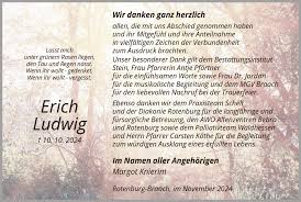 Traueranzeigen von Erich Ludwig