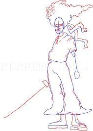 How To Draw Afro Samurai, Step By Step, Drawing Guide, By Dawn - Dragoart