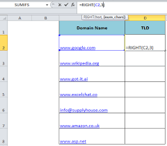 Excel Formula Get Top Level Domain Tld
