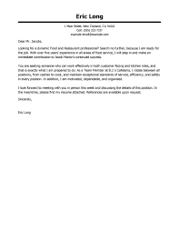Best Restaurant Cover Letter Examples Livecareer