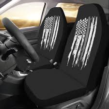 Grey Line Flag Car Seat Covers Set Of 2 Car Seats Carseat Cover Car Seat Cover Sets