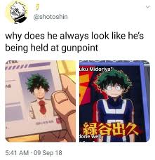 Because He S A Nervous Little Bean He Also Had Grown Up With Bakugo Which Is Basically The Equivalent My Hero Academia Episodes My Hero My Hero Academia Memes