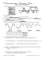 By clicking on the link bellow you will be presented with the portion of the list of ebooks unit 2 worksheet 3 key learn waves unit 2 with free interactive flashcards. Waves Properties Ws Pdf Name Date Period Waves Unit 2 Worksheet 5 1 The Illustration Below Shows A Series Of Transverse Waves Label Each Part In The Course Hero