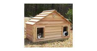 Free shipping on this item! Cedar Duplex Cat House Catsplay Superstore