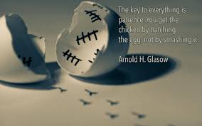 The Key To Everything Is Patience You Get The Chicken By Hatching The Egg Not By Smashing It Arnold H Glasow
