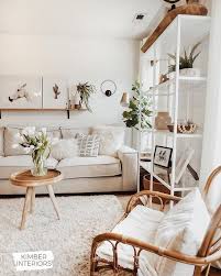 Beige Cream Neutral Living Room Decor Bohemian Rattan Chair Houseplants Gallery Shelf In 2020 Rooms Home Decor Interior Design Living Room Living Room Designs
