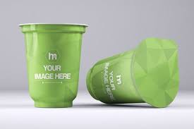 A 3d Mockup Featuring 2 Plastic Yogurt Cups On A Gray Studio Background Upload Your Own Cup Design And A To Yogurt Cups Yogurt Packaging Dairy Products Design
