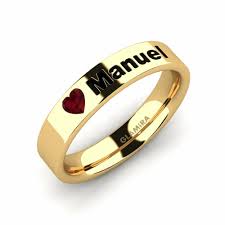 Ordene GLAMIRA Anillo Manuel en corte Corazón 0.1 Quilates 14k Oro Amarillo  Rubí