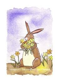 Daffodil Flowers Funny Easter Card Funny Bunny Rabbit Card Etsy Bunny Art Rabbit Art Daffodil Flower
