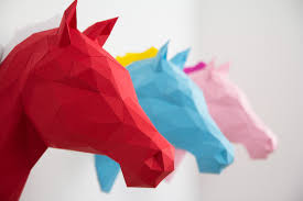 Girlanden kann man basteln oder aber auch schnell ausdrucken. Papershape 3d Origami Tierkopfe