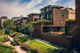 Modern Residential Buildings In The Public Green Area Real Estate Houses In Milan Italy Stock Photo Picture And Royalty Free Image Image 145187919