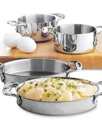All Clad Stainless Steel Set Of 2 Oval Bakers Bakeware Kitchen Macy S All Clad Cookware Set Cookware Sets