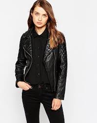 Barney S Originals Asos Womens Ito Quilted Leather Biker Jacket Uk 8 Us 4