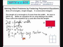 Answers will be in the form of a simplified polynomial equation. Solving Polynomial Equations Worksheet Answers Unique Solving Word Problems By Factoring Polynomials Solving Word Problems Factoring Polynomials Word Problems