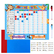 toymytoy reward chore chart magnetic reward board 24 magnetic chores 200 magnetic stars 2 color dry erase markers storage bag responsibility