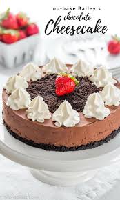 No Bake Baileys Chocolate Cheesecake Recipe Chocolate Cheesecake Recipes Cheesecake Recipes Chocolate Cheesecake