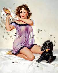 Pillow Fight Pin-up Girl Gil Elvgren Print 8 in X 10 in - Etsy