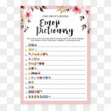 I used to love these as a kid, so i created a camping themed printable geared towards younger kids. Free Printable Baby Shower Labels With Lady Bu Emoji Emoji Pictionary Baby Shower Hd Png Download 819x1024 179228 Pngfind