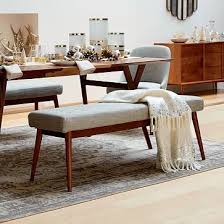 Tufted Dining Bench Westelm Mid Century Dining Table Dining Table With Bench Mid Century Dining