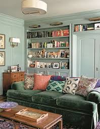 Embrace Bold Hues In Your Home With The New Book Living With Color Living Room Green Green Sofa Living Mint Green Walls