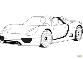 Pewarnaan Porsche 918 Spyder Concept Car Mewarna Halaman Mewarna Percuma Mewarnai Anak Anak Cetak
