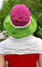 Watermelon Sun Hat Crochet Pattern Crafty Kitty Crochet Crochet Sun Hat Crochet Hat Pattern Sun Hats